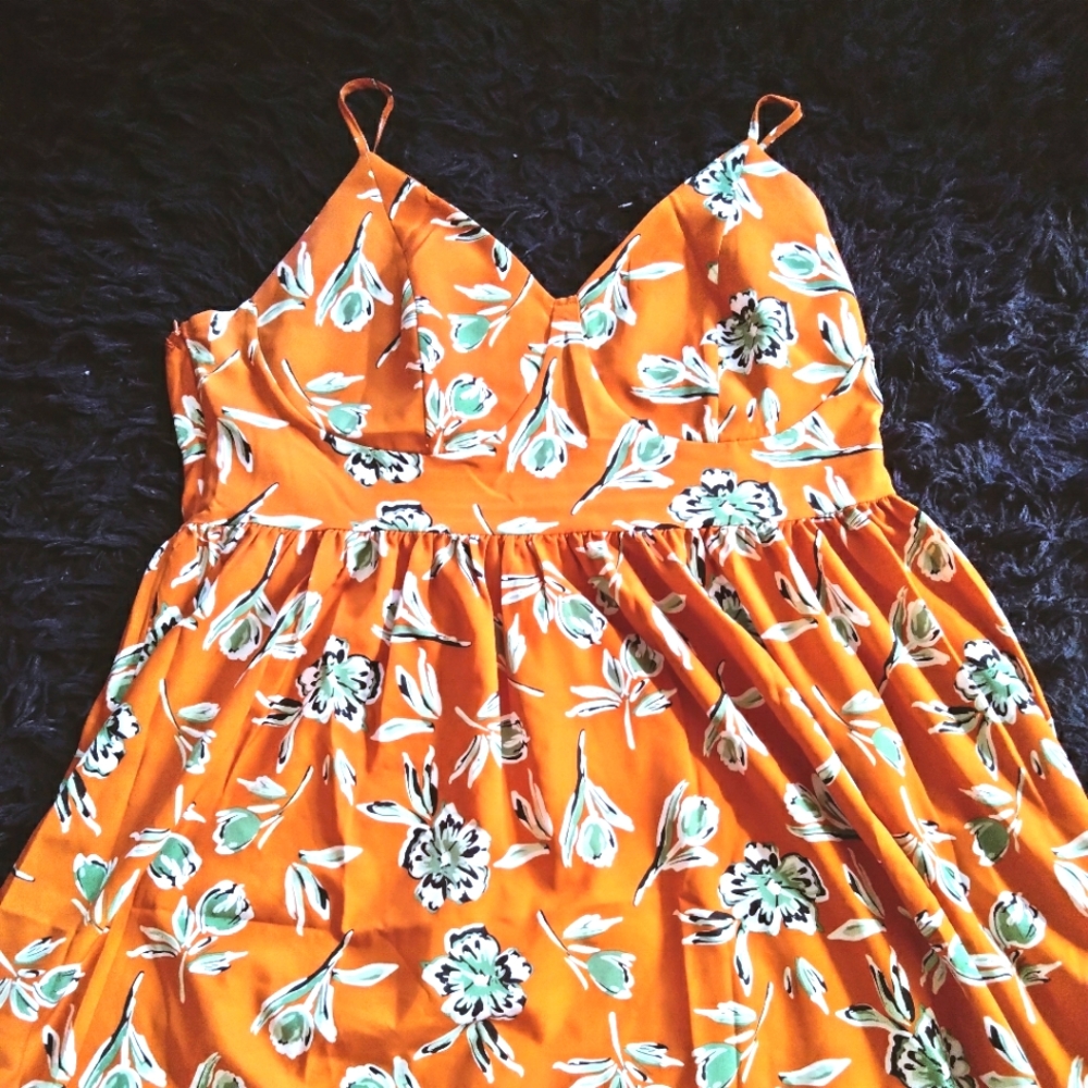 Orange flower dress
